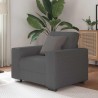Fauteuil gris foncé 60 cm tissu velours côtelé 