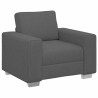 Fauteuil gris foncé 60 cm tissu velours côtelé 