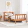 Cadre de lit avec tête de lit sans matelas cire marron 90x190cm 