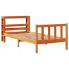 Cadre de lit avec tête de lit sans matelas cire marron 90x190cm 