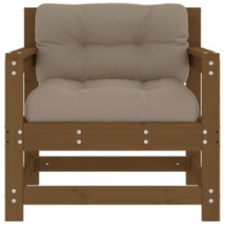 Chaises de jardin avec coussins lot de 2 marron miel 