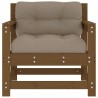 Chaises de jardin avec coussins lot de 2 marron miel 