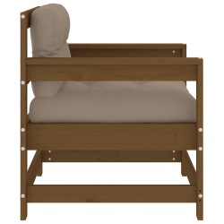 Chaises de jardin avec coussins lot de 2 marron miel 