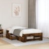 Cadre de lit sans matelas chêne fumé 90x190cm bois d'ingénierie 