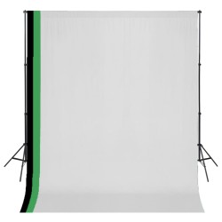 Kit de studio photo et 3 toiles de fond réglables Coton 3x3 m 