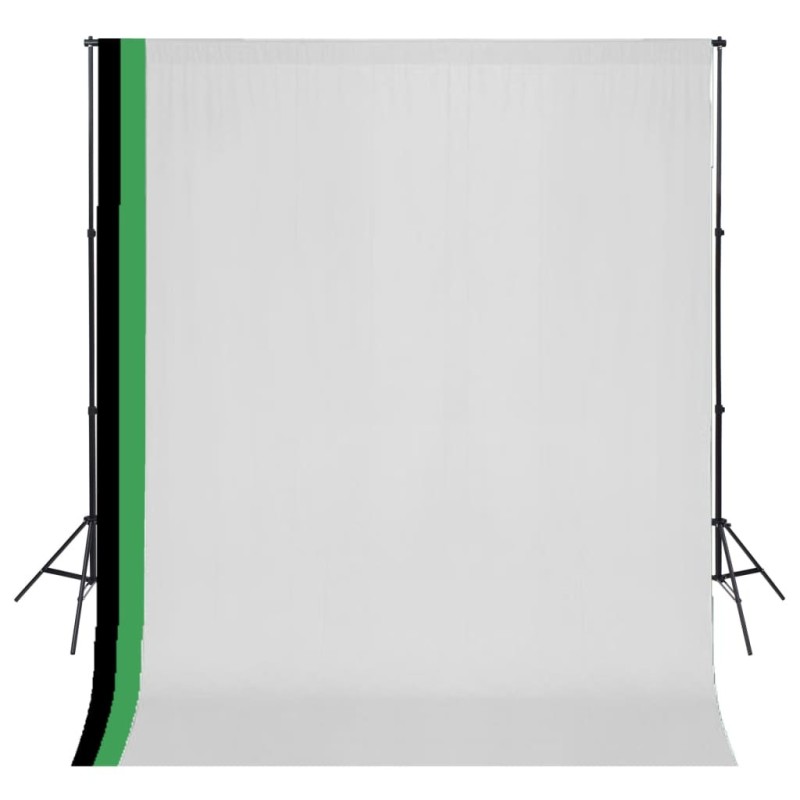 Kit de studio photo et 3 toiles de fond réglables Coton 3x3 m 