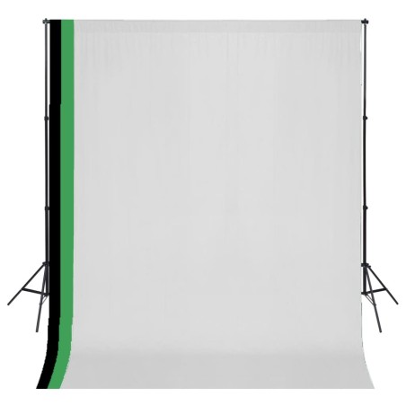 Kit de studio photo et 3 toiles de fond réglables Coton 3x3 m 