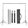 Kit de studio photo et 3 toiles de fond réglables Coton 3x3 m 