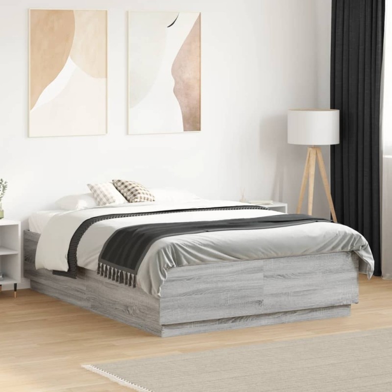 Cadre de lit sans matelas sonoma gris 140x190 cm 