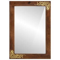 Miroir de salle de bain 50x70x3 cm en bois massif de mangue 