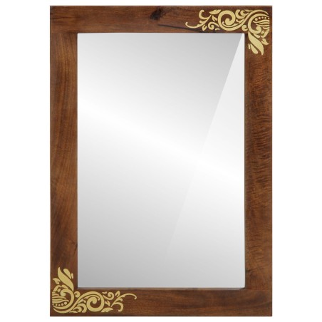 Miroir de salle de bain 50x70x3 cm en bois massif de mangue 