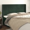Tête de lit avec oreilles Vert foncé 163x16x118/128 cm Velours 