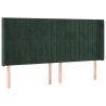 Tête de lit avec oreilles Vert foncé 163x16x118/128 cm Velours 