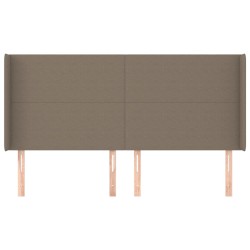 Tête de lit avec oreilles Taupe 163x16x118/128 cm Tissu 