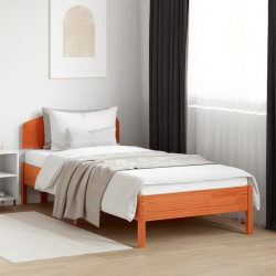 Cadre de lit sans matelas cire marron 90x200 cm bois pin massif 