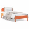 Cadre de lit sans matelas cire marron 90x200 cm bois pin massif 