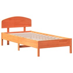 Cadre de lit sans matelas cire marron 90x200 cm bois pin massif 