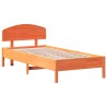 Cadre de lit sans matelas cire marron 90x200 cm bois pin massif 