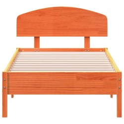 Cadre de lit sans matelas cire marron 90x200 cm bois pin massif 
