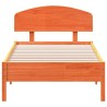Cadre de lit sans matelas cire marron 90x200 cm bois pin massif 