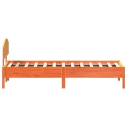 Cadre de lit sans matelas cire marron 90x200 cm bois pin massif 