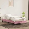 Cadre de lit sans matelas rose 80x210 cm velours 