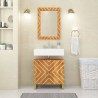 Ensemble d'armoires de bain 2 pcs marron noir bois de manguier 