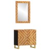 Ensemble d'armoires de bain 2 pcs marron noir bois de manguier 