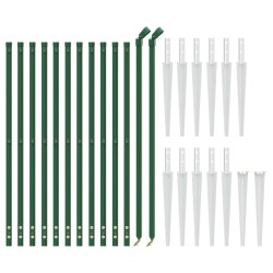 Clôture en treillis métallique et piquet d'ancrage vert 1x25 m 