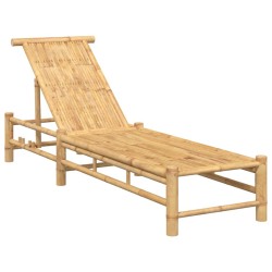 Chaise longue 55x199x30 cm bambou 