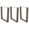 Pieds de table à manger en forme de V, 3 pièces, acier naturel, 90 x (72-73,3) cm 