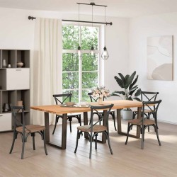 Pieds de table à manger en forme de V, 3 pièces, acier naturel, 90 x (72-73,3) cm 