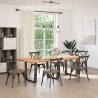 Pieds de table à manger en forme de V, 3 pièces, acier naturel, 90 x (72-73,3) cm 