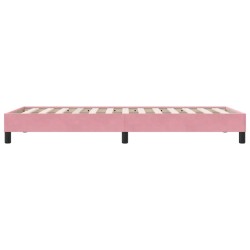 Sommier à lattes de lit sans matelas rose 80x210 cm velours 