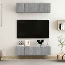Meubles TV muraux 4pcs Sonoma gris 60x30x30cm Bois d'ingénierie 
