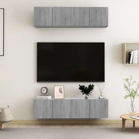 Meubles TV muraux 4pcs Sonoma gris 60x30x30cm Bois d'ingénierie 