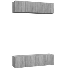 Meubles TV muraux 4pcs Sonoma gris 60x30x30cm Bois d'ingénierie 