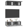 Meubles TV muraux 4pcs Sonoma gris 60x30x30cm Bois d'ingénierie 