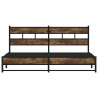 Cadre de lit en métal sans matelas chêne fumé 200x200 cm 
