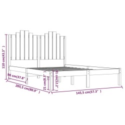 Cadre de lit Bois de pin massif 140x200 cm 