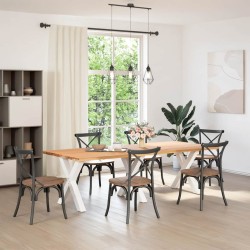 Pieds de table à manger en forme de X, 3 pièces, blanc, 70 x (72-73) cm, acier 