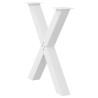 Pieds de table à manger en forme de X, 3 pièces, blanc, 70 x (72-73) cm, acier 