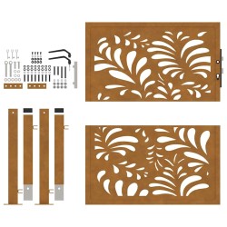 Porte jardin acier résistant aux intempéries conception vague 