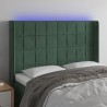 Tête de lit à LED Vert foncé 147x16x118/128 cm Velours 