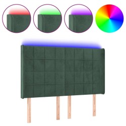 Tête de lit à LED Vert foncé 147x16x118/128 cm Velours 