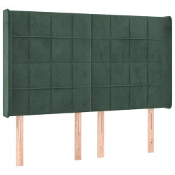 Tête de lit à LED Vert foncé 147x16x118/128 cm Velours 