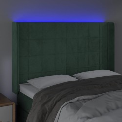 Tête de lit à LED Vert foncé 147x16x118/128 cm Velours 