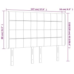 Tête de lit à LED Vert foncé 147x16x118/128 cm Velours 