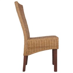 Chaises à manger lot de 2 marron rotin naturel 