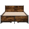Cadre de lit avec tiroirs sans matelas chêne fumé 75x190 cm 